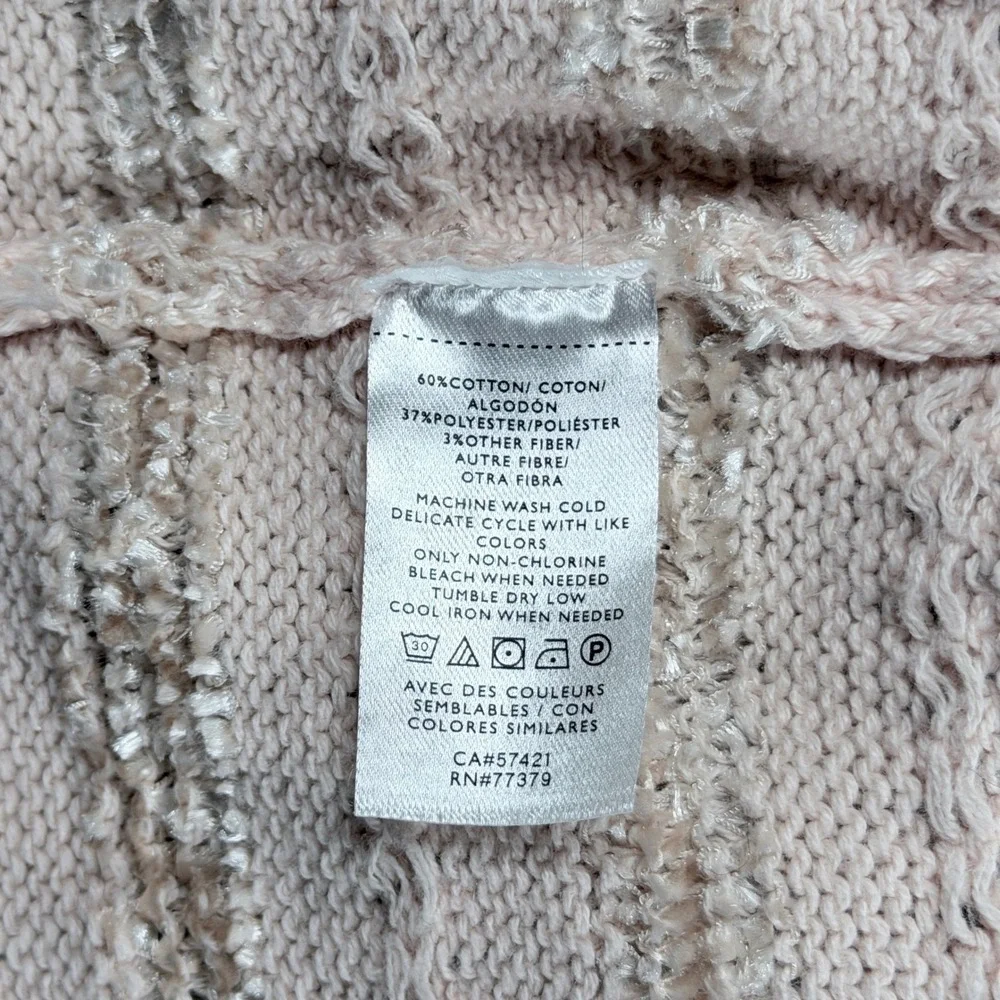 Ann Taylor Factory Textured Knit Jacket Blush‎ Coquette Parisian Chic Size Small